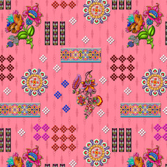 Fototapeta premium seamless pattern with flowers allover digital pattern illustration design