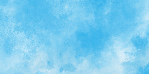 blue sky with clouds. Light sky blue shades watercolor background.Grunge blue background with space for text,watercolor abstract painting of blue grunge texture.