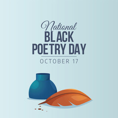 Black Poetry Day vector design template good for celebration usage. Black Poetry Day design. flat design. eps 10.