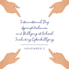 International Day Against Violence and Bullying at School including Cyberbullying vector design template good for celebration usage. flat design. eps 10.