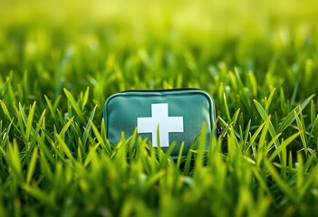 green grass sign on the grass