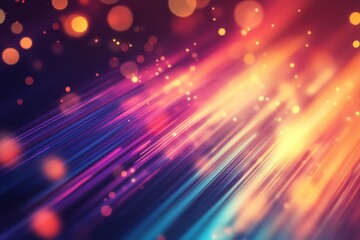 Obraz premium Abstract Light Trails, Colorful Bokeh Over Dark Background, Illuminated Fantasy Scenery