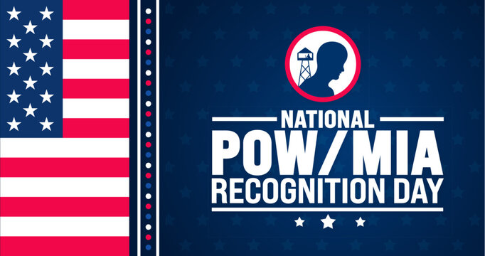 National POW MIA Recognition Day background or banner design template. Holiday concept. Template for background, banner, card, poster, placard, design template with unique shapes with standard color.