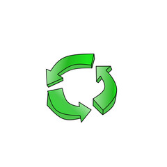 recycling symbol on white background