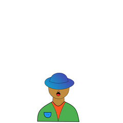 man with green hat