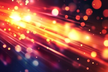 Vibrant Bokeh Light Trails with Colorful Abstract Background and Glowing Orbs