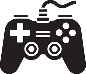 Black game console, Gamepad vector icon, black game console silhouette vector,