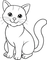 Cat coloring pages for kids printable vector