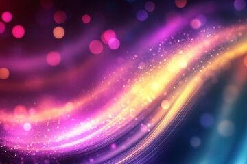 Obraz premium Whimsical Swirls of Colorful Light Beams Abstract Art with Sparkles and Bokeh Effect