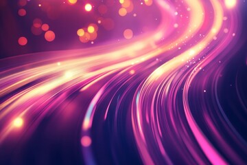 Colorful Light Trails and Bokeh Effect Creating Abstract Motion in the Night