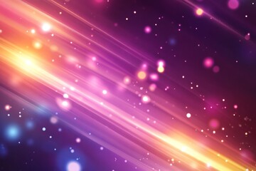 Vivid Abstract Night Sky with Bright Lights and Colorful Energy Streaks Captured in Motion