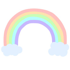 Pastel Rainbow with Clouds