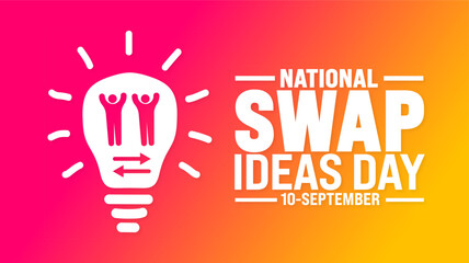 National Swap Ideas Day background or banner design template. Holiday concept. Template for background, banner, card, poster, placard, design template with unique shapes with standard color.