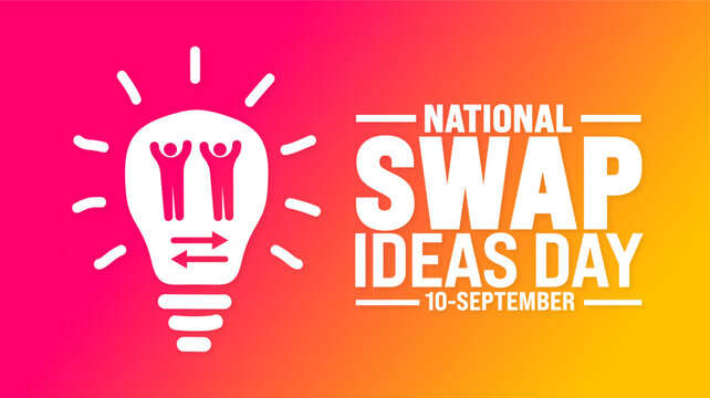 National Swap Ideas Day background or banner design template. Holiday concept. Template for background, banner, card, poster, placard, design template with unique shapes with standard color.