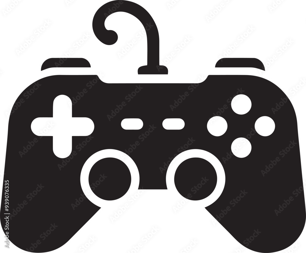 Wall mural Black game console, Gamepad vector icon, black game console silhouette vector,