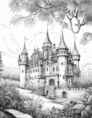 Obraz premium castle in the mountains