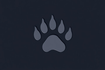 An illustration of dog paws in a flat art style, featuring clean lines and minimalistic design