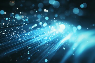 Fototapeta premium Brilliant Abstract Light Trails with Blue Bokeh and Depth of Field