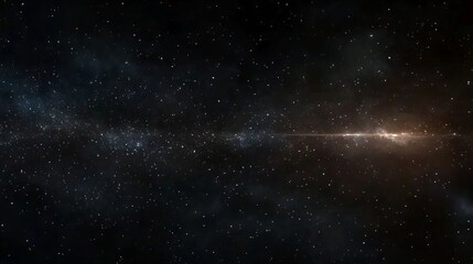 Obraz premium Meteor streaking through a star-filled space, leaving a fiery trail across a dark cosmic landscape