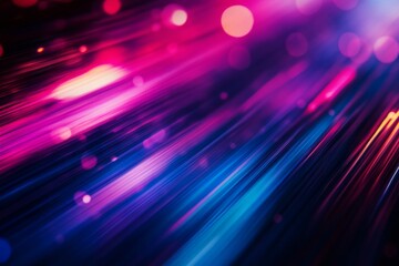 Obraz premium Vivid Multicolor Light Streaks and Bokeh in Abstract Breathtaking Motion