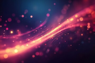 Fototapeta premium Abstract Light Trails with Bokeh Effect in Vibrant Colors for Creative Background