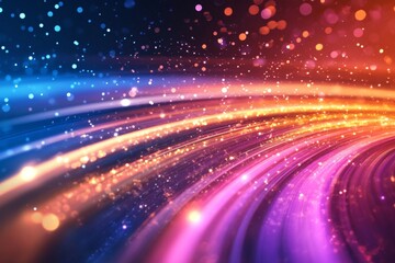 Fototapeta premium Colorful Abstract Light Trails with Glittering Sparks and Brilliant Gradients