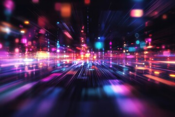 Vibrant Abstract Light Streaks With Dynamic Motion Creating a Futuristic Ambiance