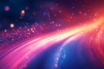 Colorful Abstract Light Trails and Sparkles on Dark Background