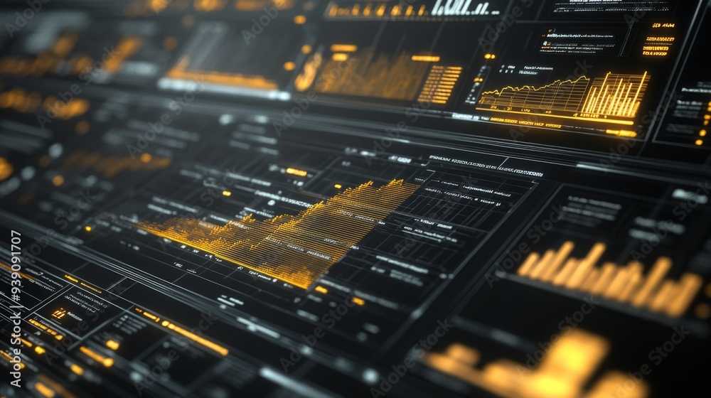 Leinwandbilder Close-up of an investment dashboard displaying a gold price chart with real-time updates and analytics
