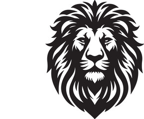 Lion silhouette vector style with White Background