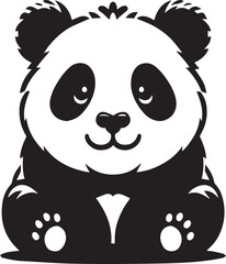 Panda silhouette vector style with White Background