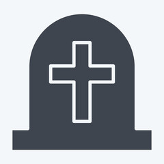 Icon Tombstone. related to Seath symbol. glyph style. simple illustration