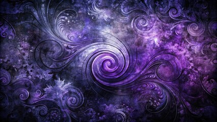 Fototapeta premium Dark, textured, and worn grunge background with abstract, swirling patterns in shades of indigo, purple, and black, evoking a sense of urban decay and mystery.