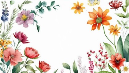 spring flowers frame