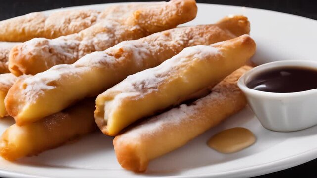  Deliciously sweet pastries with a tempting chocolate sauce