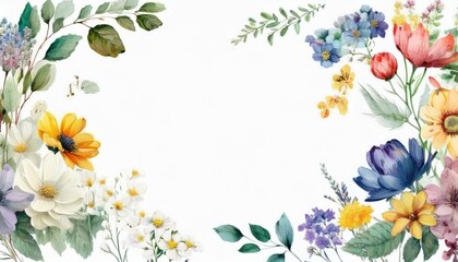 Obraz premium spring flowers frame