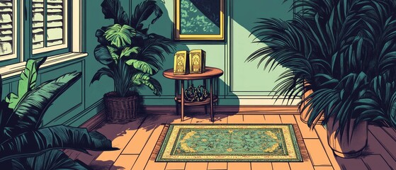 Prayer Rug Home Corner Islam Religion Spiritual Symbol