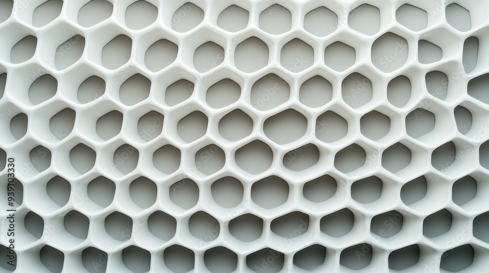Poster Abstract honeycomb pattern with geometric hexagonal shapes in a neutral color, ideal for backgrounds and design concepts.