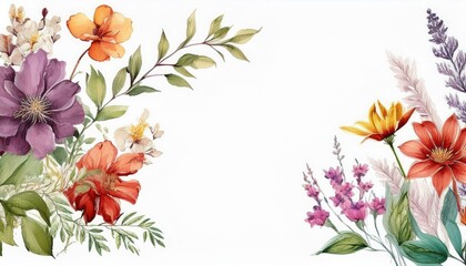 spring flowers frame