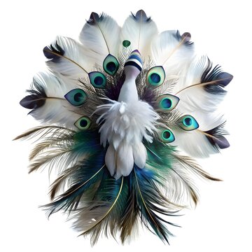 feathers of birds white black feathers mask peacoc