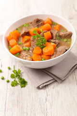 beef stew with carrot and broth