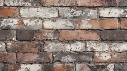 Fototapeta premium Rustic brick wallpaper with a weathered, industrial look, ideal for adding texture and warmth to a modern space