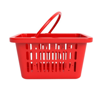 recommend clip art: red Shopping basket on Isolated transparent background png. generated with AI