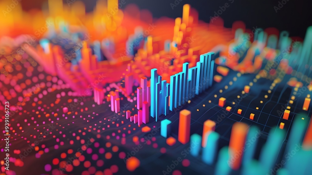 Poster an image that blends compelling narratives with data visualization elements, using charts, graphs, a