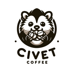 Elegant Kopi Luwak logos with civet cats and coffee beans, capturing the essence of luxury in these unique coffee brand designs.