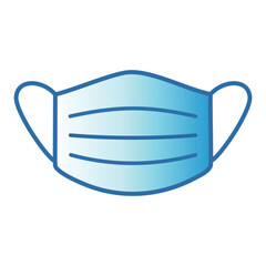 Medical facemask illustration. A simple illustration of a blue medical facemask, providing a visual aid for health and safety.