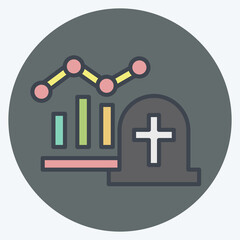 Icon Mortality. related to Seath symbol. color mate style. simple illustration