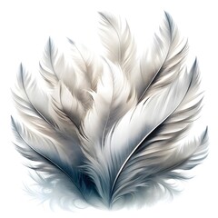 Fototapeta premium white feathers on a white background