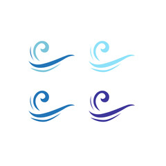 Fototapeta premium BLUE OCEAN WAVE SIGN SYMBOL LOGO VECTOR ISOLATED ON WHITE