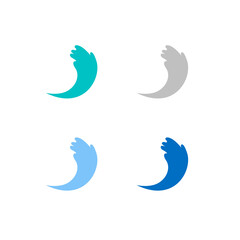 BLUE OCEAN WAVE SIGN SYMBOL LOGO VECTOR ISOLATED ON WHITE